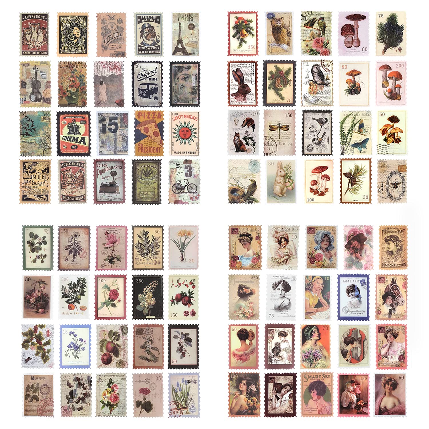 Amazon.co.jp: 240枚切手シール スクラップブックステッカー 和紙